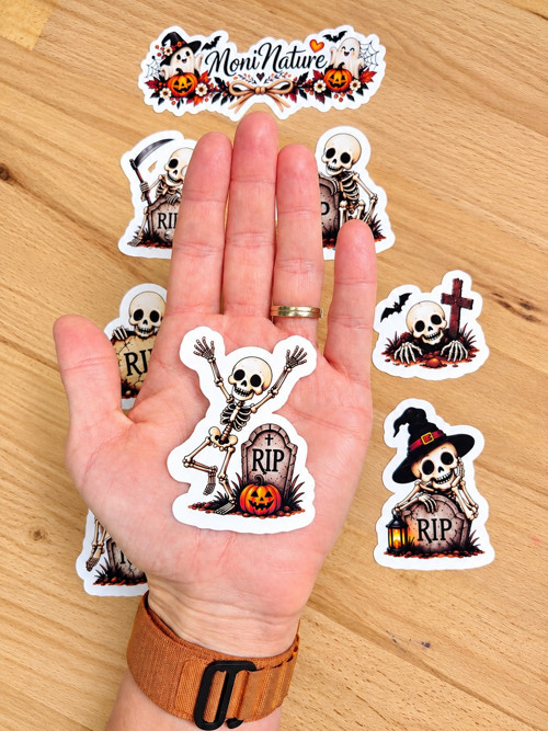 Halloweenské samolepky Kostlivci – sada 9 ks