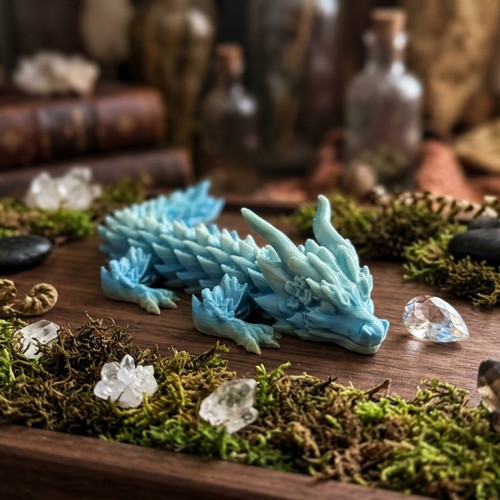 Jemný dráček s květy - 13cm - 3D tisk