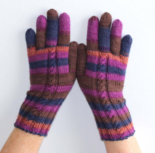 Rukavice pletené Purpura merino jediné