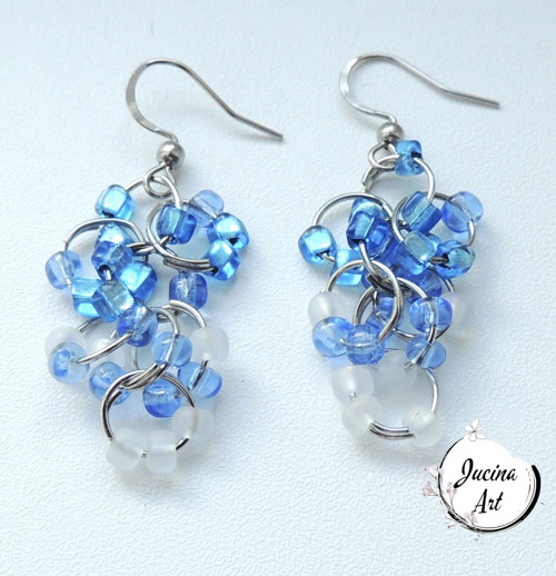 Hrozny – korálkové náušnice