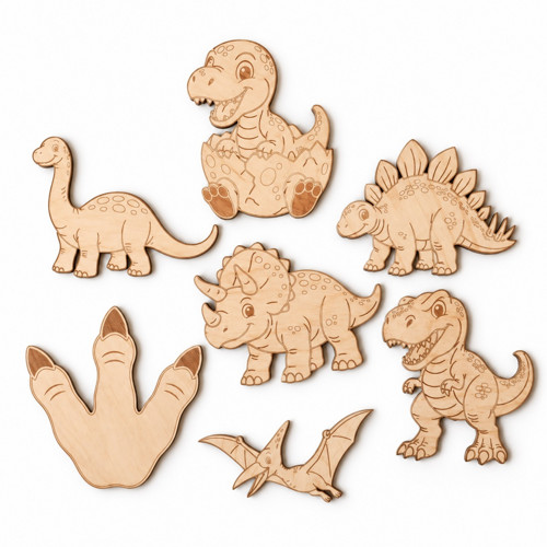 Dřevomalovánky - Dinosauři 7 kusů