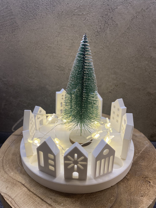 Adventní svícen se stromečkem