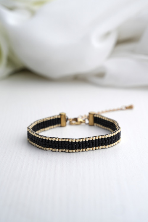 Elegantní náramek "Zlatá černá" - Miyuki