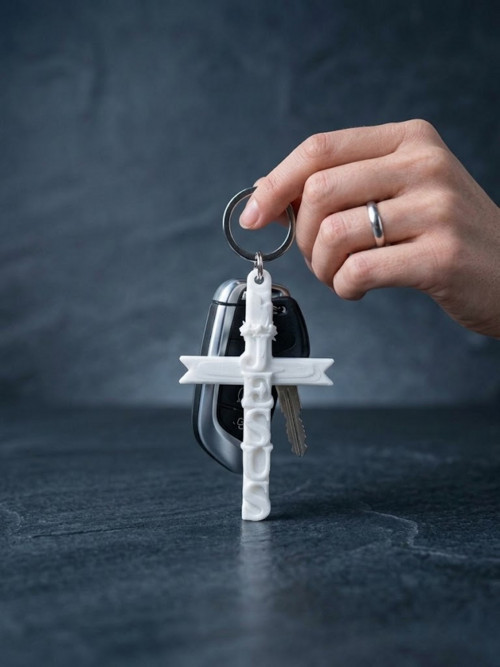 Křesťanská klíčenka Jesus s křížem