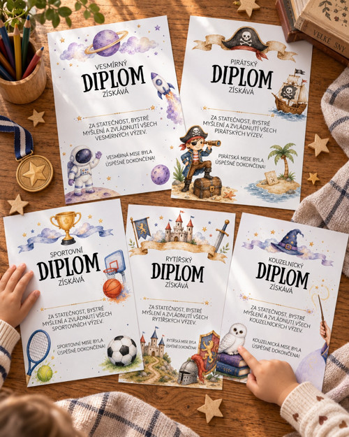 10 dětských diplomů pro každé dobrodružství