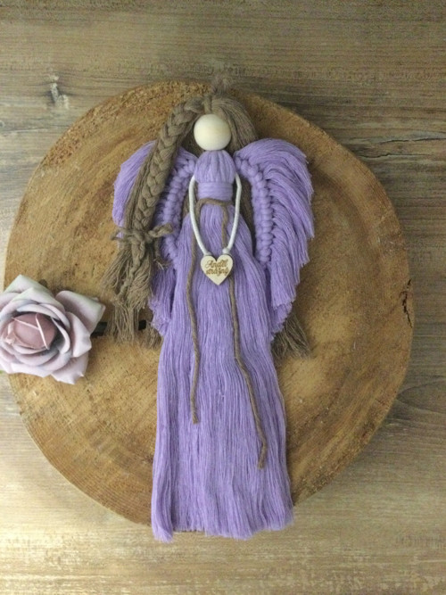 Macramé andělka v boho stylu - ANDĚL STRÁŽNÝ.