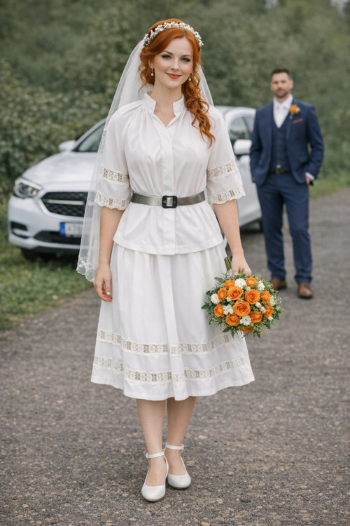 Bílé vintage šaty