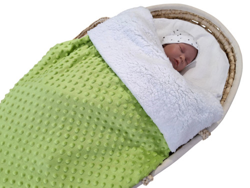 Teplá deka - minky s beránkem - kiwi