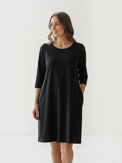 Černé volnočasové šaty - M/L