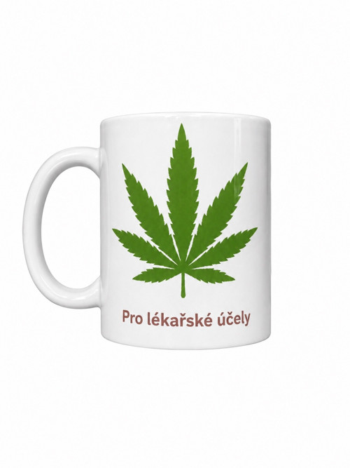 Vtipný keramický hrnek s konopím a textem