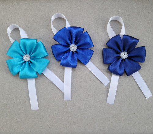3x střední kanzashi - kotiliony - taneční SKLADEM