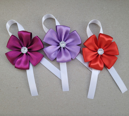3x střední kanzashi - kotiliony - taneční SKLADEM