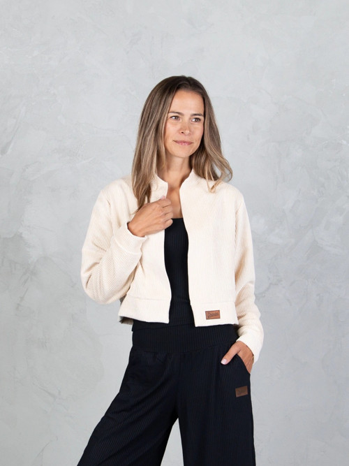 Drexiss croptop manšestrová bunda ELORA CREAM