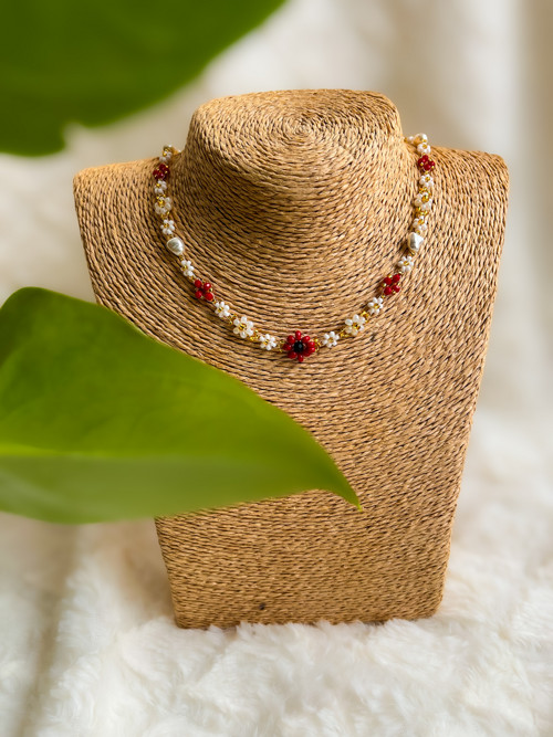 Kytičkový náhrdelník / choker s vlčím mákem