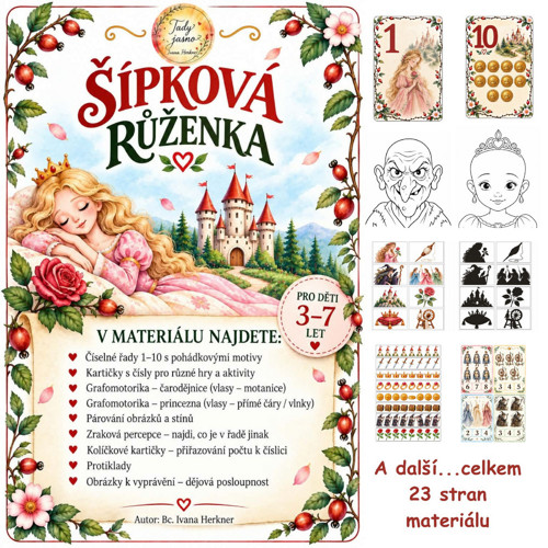 Šípková Růženka, materiál pdf pro děti od 3-7let