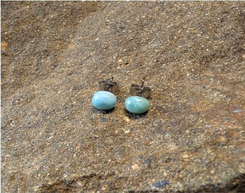 Larimar, oválek - chir.ocel