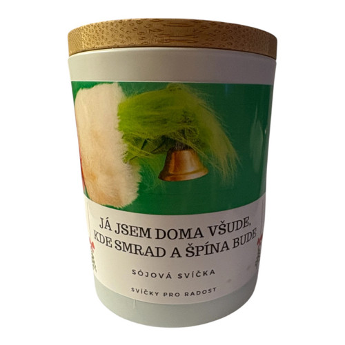 Sójová svíčka ve skle 200ml - Grinch Vánoce