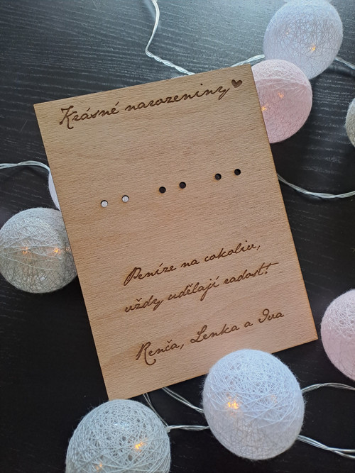 Dřevěné přání na peníze - narozeniny Sv-0015p