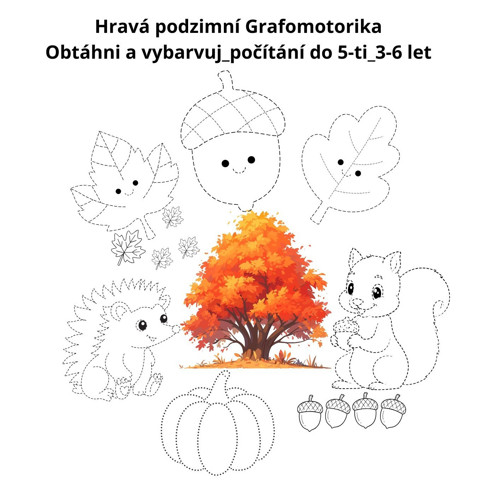 Hravá podzimní grafomotorika a počítání,3-6 let