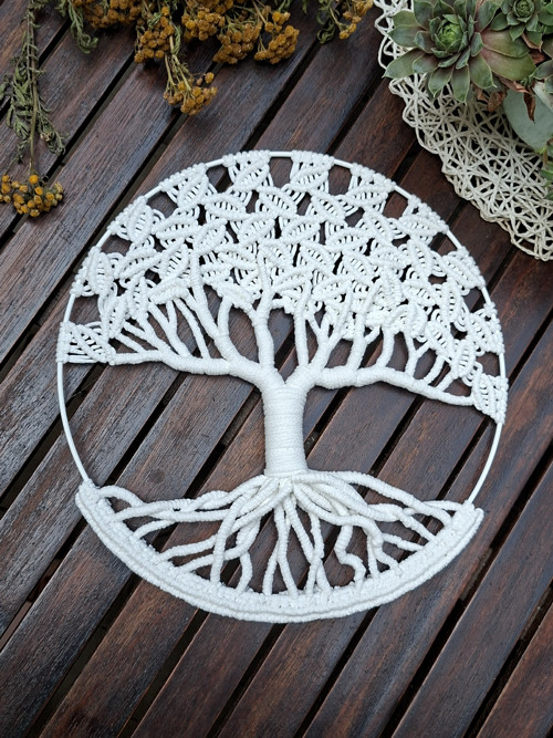 Strom života macramé - průměr kruhu 30cm