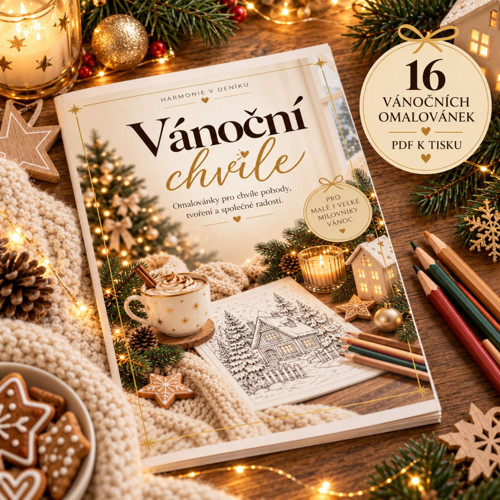 Vánoční chvíle – vánoční omalovánky k tisku PDF