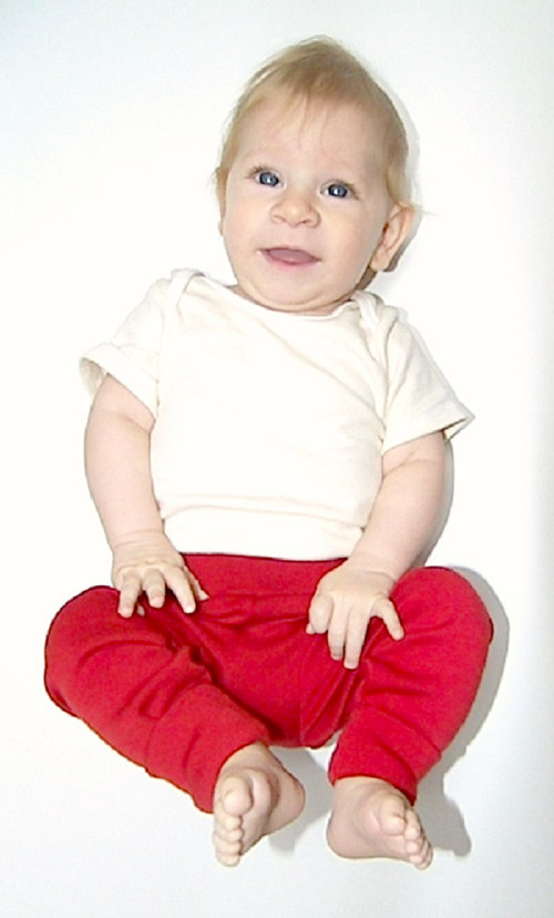 Merino gatě, rostoucí - 50-60cm - červená