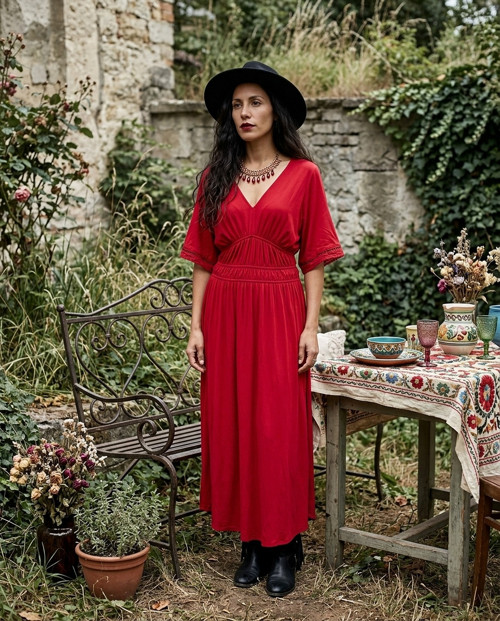 Šaty boho red — foto 1
