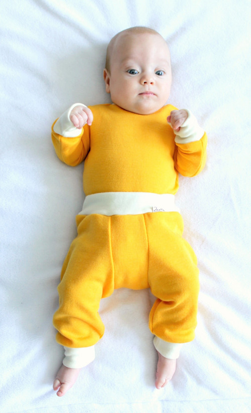 Merino gatě, rostoucí - 50-60cm - mango