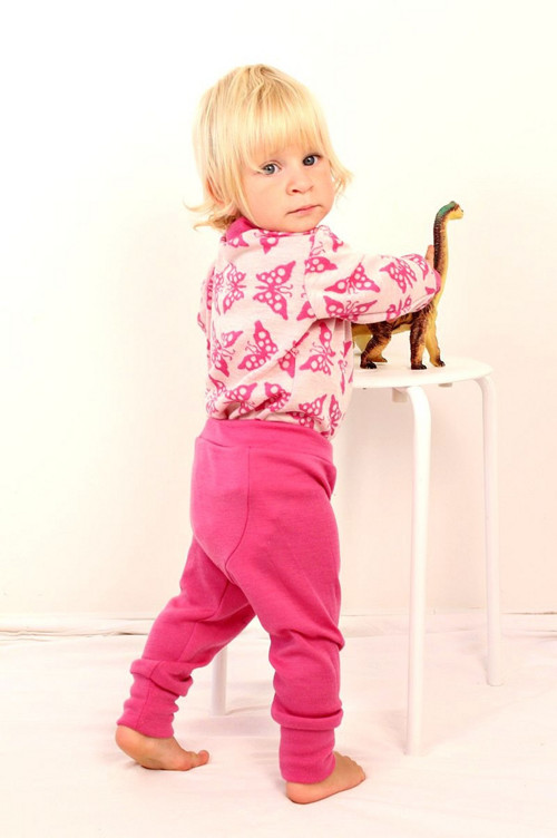 Merino gatě, rostoucí - 62-86cm - růžová