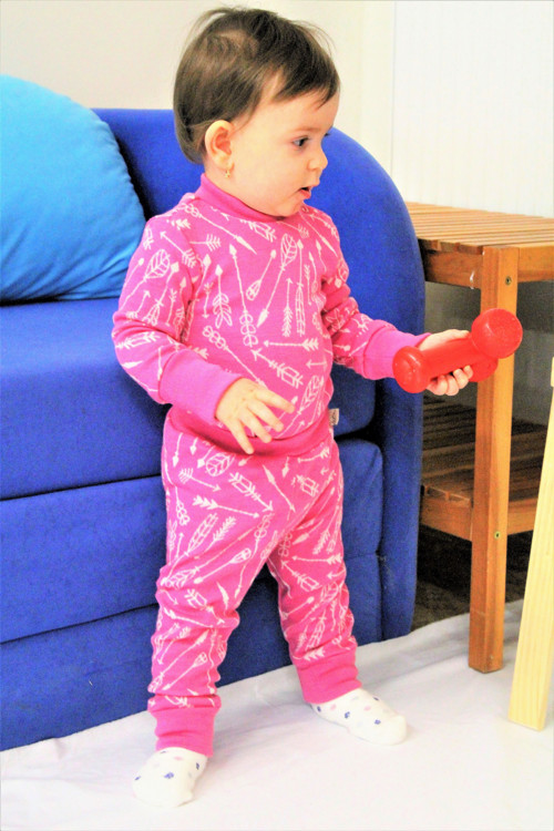 Merino gatě, rostoucí - 62-86cm - růžová šípy