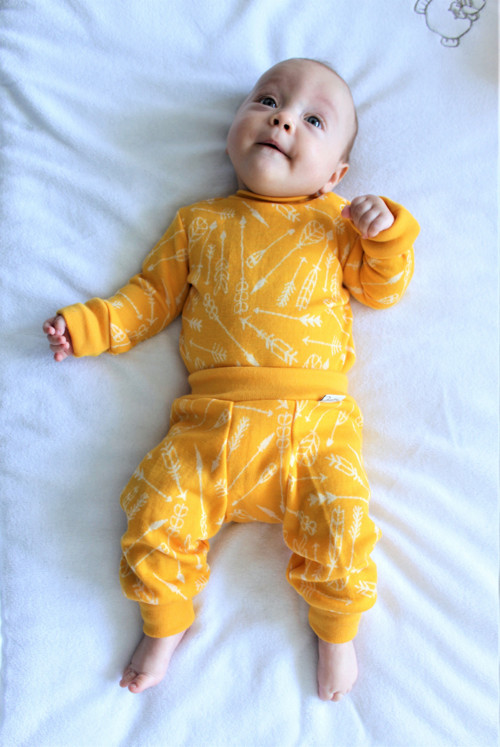 Merino gatě, rostoucí 75-92cm - šípy mango
