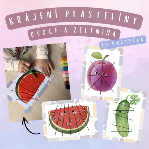 Krájení plastelíny - ovoce a zelenina (PDF - tisk)
