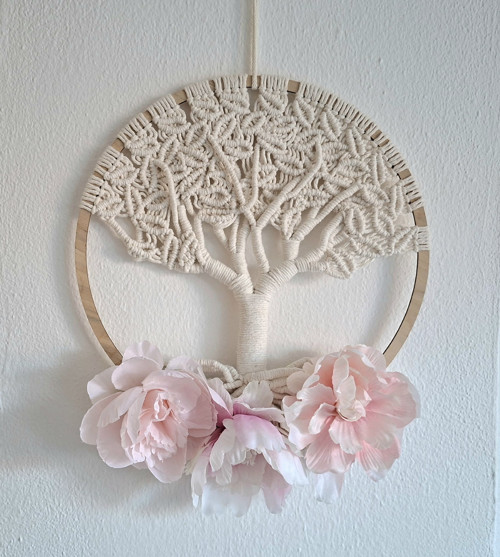 Strom života macramé - průměr kruhu 32cm