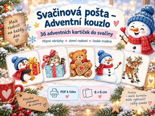 Adventní kouzlo | kartičky do svačiny