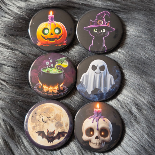 Halloweenská sada placek 44mm – Limitka (5+1)