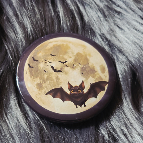 Halloweenská placka 44mm – Netopýr v úplňku