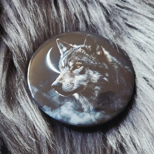Samhain placka 44mm – Noční vlk a měsíc