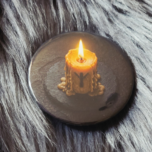Samhain placka 44mm – Rituální runová svíce