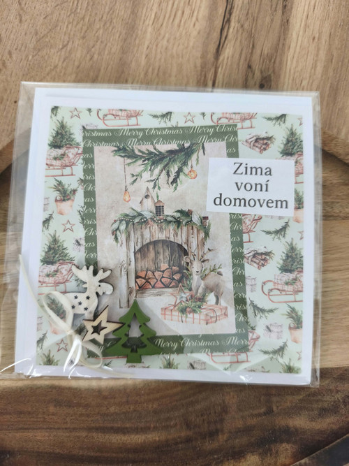 Vánoční přáníčko "zima voní domovem"