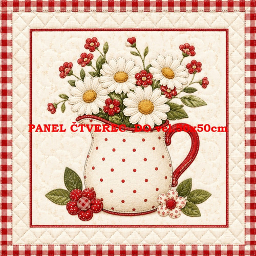 Bavlněný panel 15x15 cm - skladem