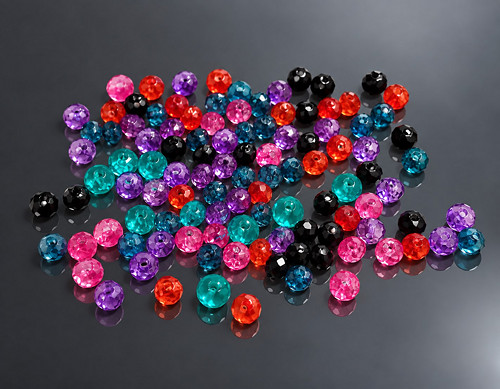 Akrylové rondelky MIX, 4x6mm (100ks)