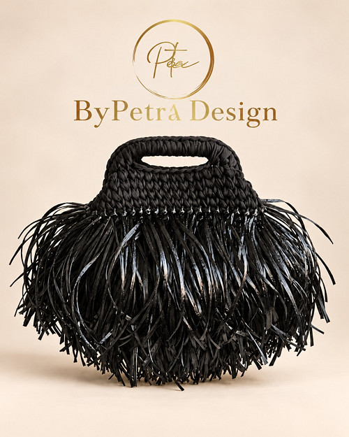 Černá háčkovaná kabelka Raffia Ispie Petite