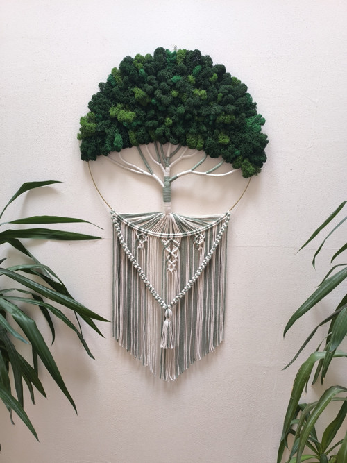 Mechový strom macramé 60x120 cm