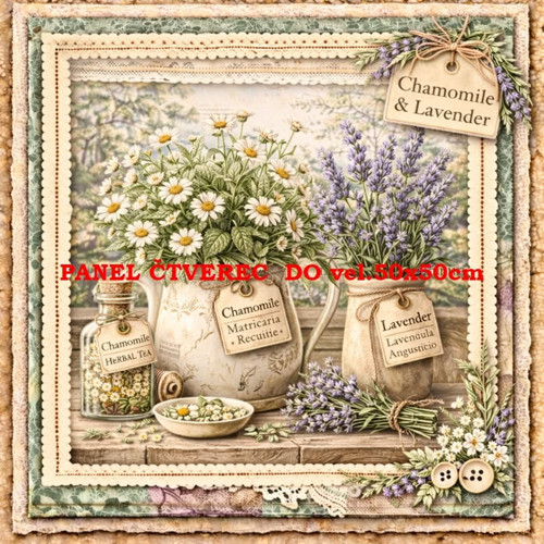 Bavlněný panel 45x45 cm - skladem