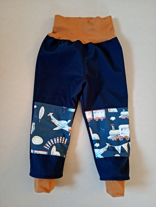Zimní softshellové kalhoty Vlaky a letadla 92/98