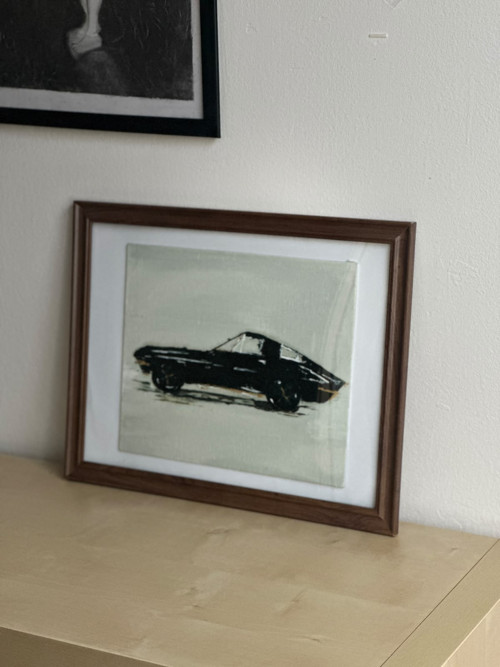 Impasto Textured Classic Car Concept Oil Painting