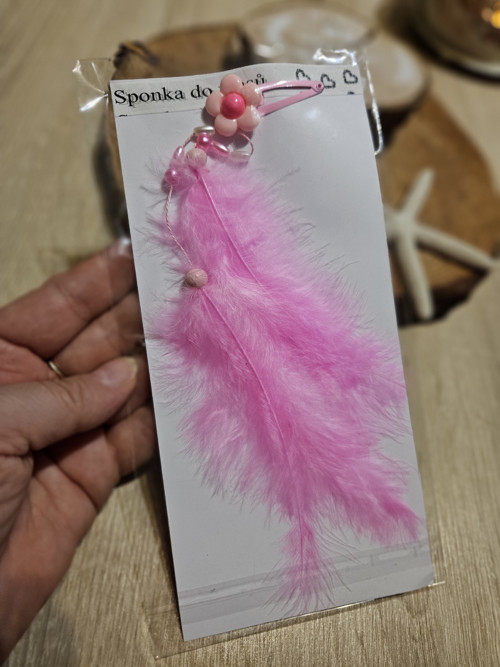 Sponka klip do vlasů peříčko - květina