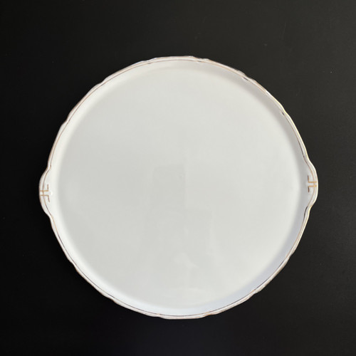 Starožitný tác s oušky 28 cm, F. Manka Stará Role
