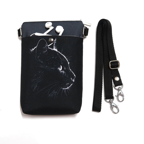 ČERNÁ KOČKA - taštička crossbody na mobil