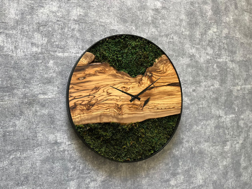 MECHOVÉ HODINY pr. 40cm - oliva
